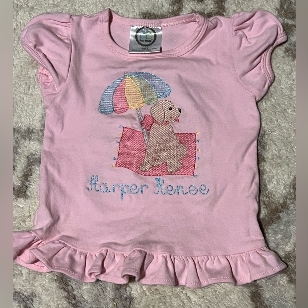 Pink Ruffle Dog shirt size 18Month